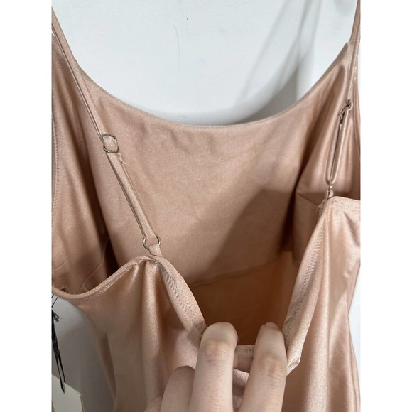 Iris Rose Gold Stretch Tank Spaghetti Straps Stretch Mini Dress Sz XL NEW - Picture 7 of 8